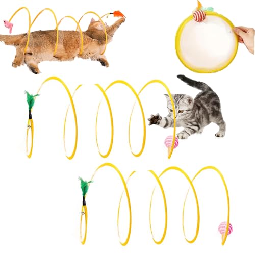 Snrtevu Fell-Buddy Tatzenwirbel, Katzenspielzeug Spirale, Folded S Katzen Tunnel Spielzeug, S-Typ Katzentunnel Spielzeug, Self-Play Cat Hunting Spiral Tunnel Toy for Kittens (Stil-5) von Snrtevu