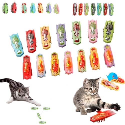 Snrtevu Flitzkäfer Katzenspielzeug, Pfoten Bedarf Flitzkäfer, Interaktives Katzenspielzeug Vibrierenden Insektenspielzeug, Automatisches Unberechenbare Bewegungen Für Endlosen Katzenspaß (2PCS-3) von Snrtevu