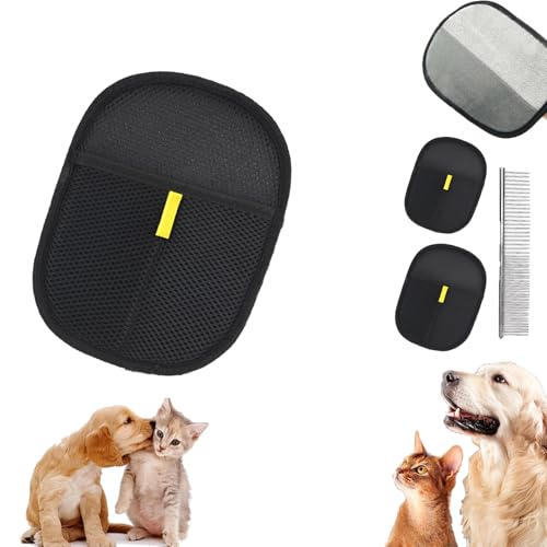 Snrtevu Haustier Handschuh, Haustierhaar Entfernungs Handschuh, Tierhaar Tschüss nimmt Tierhaare mühelos auf, Antistatische, Funktioniert überall: Teppich, Sofa, Bettwäsche, Auto (1PC,Normale) von Snrtevu