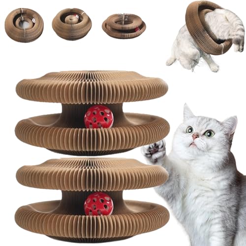 Snrtevu Jagdkuschel Cocoon - Mit 3in1 Funktion, Kratzkokon Mit Ball, Magische Orgel Katzenkratzbrett, Katzenspielzeug Selbstbeschäftigung, Vielfältige Formen, Unendliche Spaß (2PCS) von Snrtevu