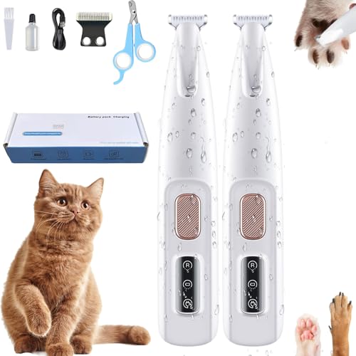 Snrtevu Pawfectheaven Pawtrimmer, Pfotentrimmer Für Hunde, Hundepfoten Trimmer Mit Led Licht, Extra Leise, Pfoten Trimmer Für Kleine Hunde Für Pfoten, Augen, Ohren, Gesicht, Körp (2PCS) von Snrtevu
