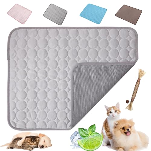 Snrtevu Pfotenfrost Matte, KüHlmatte für Hunde, Atmungsaktiv Waschbar SelbstküHlende Hundematte, Hundekissen für Zuhause, Auto, Garten Oder Unterwegs (Grau,XXL) von Snrtevu