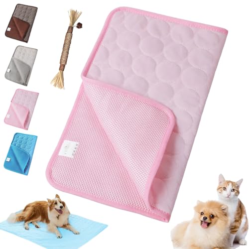 Snrtevu Premium Kühlmatte für Hunde, kühldecke Hund, Atmungsaktiv Waschbar SelbstküHlende Hundematte, Hundekissen für Zuhause, Auto, Garten Oder Unterwegs (Rosa,XS) von Snrtevu