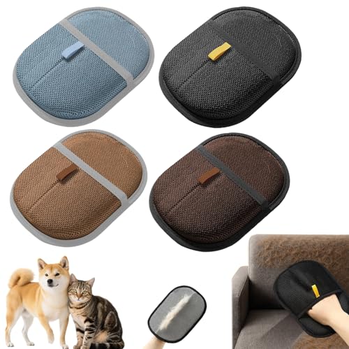 Snrtevu Tierhaarentferner Handschuh, 2025 Neu Pet Hair Remover Glove, Wiederverwendbare Antistatische Haarentfernungshandschuh FüR Haustiere, FüR Verwendet Reinigung Haarentfernung (All,4PCS) von Snrtevu