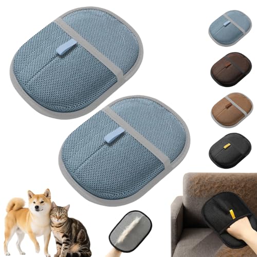 Snrtevu Tierhaarentferner Handschuh, 2025 Neu Pet Hair Remover Glove, Wiederverwendbare Antistatische Haarentfernungshandschuh FüR Haustiere, FüR Verwendet Reinigung Haarentfernung (Blau,2PCS) von Snrtevu