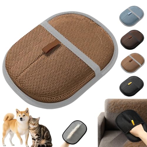 Snrtevu Tierhaarentferner Handschuh, 2025 Neu Pet Hair Remover Glove, Wiederverwendbare Antistatische Haarentfernungshandschuh FüR Haustiere, FüR Verwendet Reinigung Haarentfernung (Hellbraun,1PC) von Snrtevu