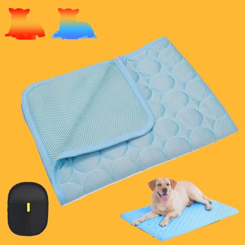 Snrtevu Zoocool - Kühlmatte Für Hunde Und Katzen, Kühldecke Hund Ohne Gel, Sommer Kühlkissen Für Hunde, Selbstkühlend, Für Zuhause Unterwegs Oder Im Auto (Blue,2xl/150 * 100cm) von Snrtevu