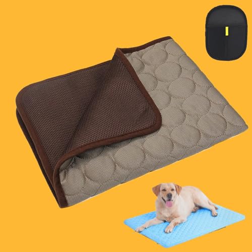 Snrtevu Zoocool - Kühlmatte Für Hunde Und Katzen, Kühldecke Hund Ohne Gel, Sommer Kühlkissen Für Hunde, Selbstkühlend, Für Zuhause Unterwegs Oder Im Auto (Coffee,M/60 * 50cm) von Snrtevu