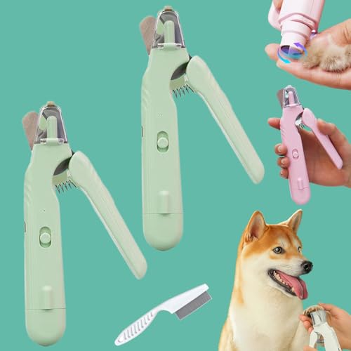The Safetrim by Pupnourish, Pupnourish Nail Trimmer, 2 In1 Design Precision Trimming and Grinding, Cat Nail Clippers with Safety Guard and Led Lights, for Small Medium Large Dogs Cats (2B) von Snrtevu