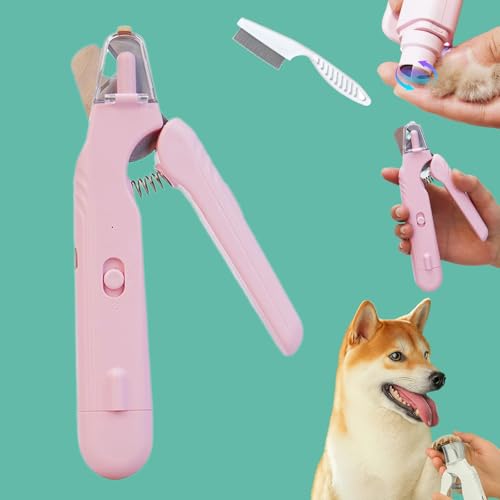 The Safetrim by Pupnourish, Pupnourish Nail Trimmer, 2 In1 Design Precision Trimming and Grinding, Cat Nail Clippers with Safety Guard and Led Lights, for Small Medium Large Dogs Cats (A) von Snrtevu