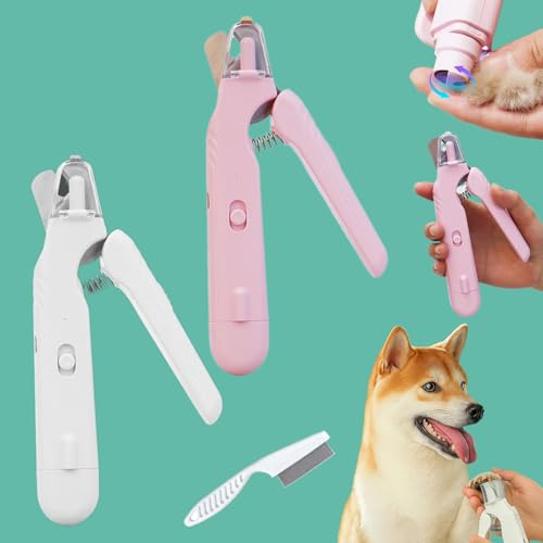 The Safetrim by Pupnourish, Pupnourish Nail Trimmer, 2 In1 Design Precision Trimming and Grinding, Cat Nail Clippers with Safety Guard and Led Lights, for Small Medium Large Dogs Cats (AC) von Snrtevu