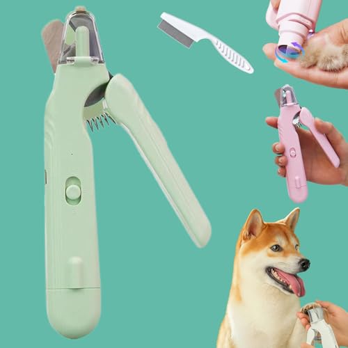 The Safetrim by Pupnourish, Pupnourish Nail Trimmer, 2 In1 Design Precision Trimming and Grinding, Cat Nail Clippers with Safety Guard and Led Lights, for Small Medium Large Dogs Cats (B) von Snrtevu