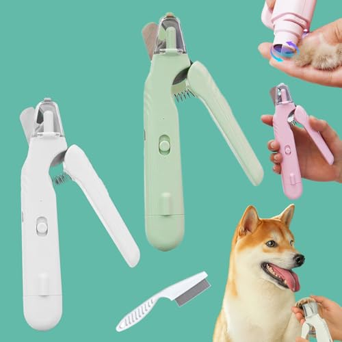 The Safetrim by Pupnourish, Pupnourish Nail Trimmer, 2 In1 Design Precision Trimming and Grinding, Cat Nail Clippers with Safety Guard and Led Lights, for Small Medium Large Dogs Cats (BC) von Snrtevu
