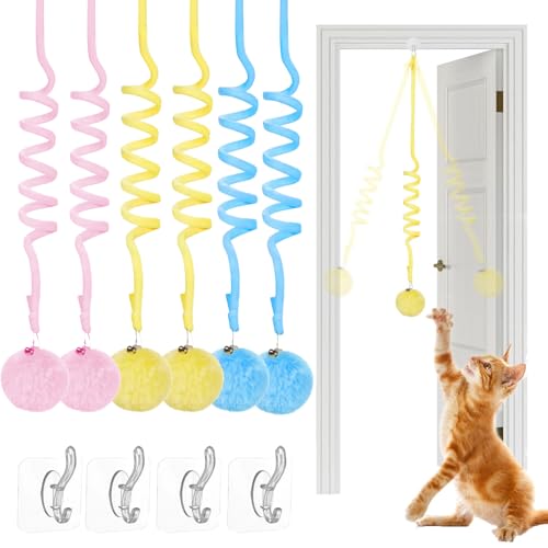 Tier-Herzen Interaktives Katzen Gummizug Spielzeug, Katzenspielzeug Hängende Türrahmen, Katzenspielzeug Türrahmen Selbstspielend, Mit Glocke Interaktives Für Indoor Kätzchen Verfolgungsjagd (6PCS) Tier-Herzen Interaktives Katzen Gummizug Spielzeug, Katzenspielzeug Hängende Türrahmen, Katzenspielzeug Türrahmen Selbstspielend, Mit Glocke Interaktives Für Indoor Kätzchen Verfolgungsjagd (6PCS) von Snrtevu
