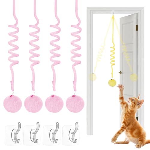 Tier-Herzen Interaktives Katzen Gummizug Spielzeug, Katzenspielzeug Hängende Türrahmen, Katzenspielzeug Türrahmen Selbstspielend, Mit Glocke Interaktives Für Indoor Kätzchen Verfolgungsjagd (4PCS-3) Tier-Herzen Interaktives Katzen Gummizug Spielzeug, Katzenspielzeug Hängende Türrahmen, Katzenspielzeug Türrahmen Selbstspielend, Mit Glocke Interaktives Für Indoor Kätzchen Verfolgungsjagd (4PCS-3) von Snrtevu