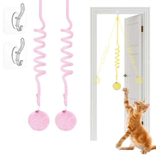 Tier-Herzen Interaktives Katzen Gummizug Spielzeug, Katzenspielzeug Hängende Türrahmen, Katzenspielzeug Türrahmen Selbstspielend, Mit Glocke Interaktives Für Indoor Kätzchen Verfolgungsjagd (PINK-1) Tier-Herzen Interaktives Katzen Gummizug Spielzeug, Katzenspielzeug Hängende Türrahmen, Katzenspielzeug Türrahmen Selbstspielend, Mit Glocke Interaktives Für Indoor Kätzchen Verfolgungsjagd (PINK-1) von Snrtevu