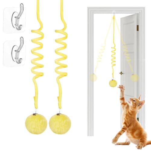 Tier-Herzen Interaktives Katzen Gummizug Spielzeug, Katzenspielzeug Hängende Türrahmen, Katzenspielzeug Türrahmen Selbstspielend, Mit Glocke Interaktives Für Indoor Kätzchen Verfolgungsjagd (YELLOW-1) Tier-Herzen Interaktives Katzen Gummizug Spielzeug, Katzenspielzeug Hängende Türrahmen, Katzenspielzeug Türrahmen Selbstspielend, Mit Glocke Interaktives Für Indoor Kätzchen Verfolgungsjagd (YELLOW-1) von Snrtevu
