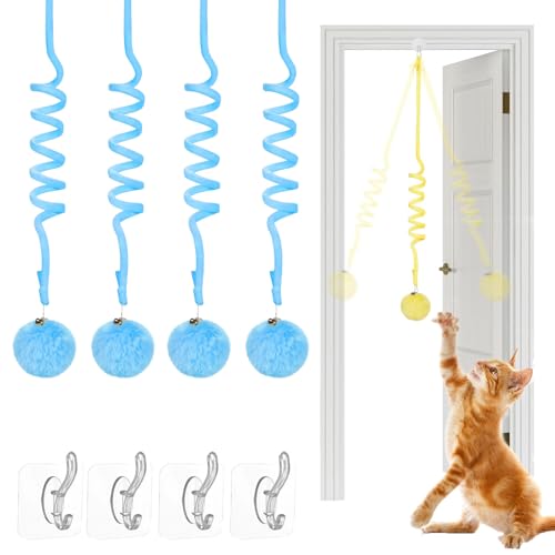 Tier-Herzen Interaktives Katzen Gummizug Spielzeug, Katzenspielzeug Hängende Türrahmen, Katzenspielzeug Türrahmen Selbstspielend, Mit Glocke Interaktives Für Indoor Kätzchen Verfolgungsjagd (4PCS-1) Tier-Herzen Interaktives Katzen Gummizug Spielzeug, Katzenspielzeug Hängende Türrahmen, Katzenspielzeug Türrahmen Selbstspielend, Mit Glocke Interaktives Für Indoor Kätzchen Verfolgungsjagd (4PCS-1) von Snrtevu