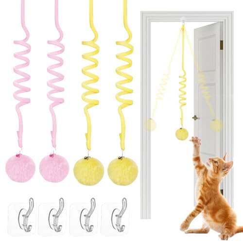 Tier-Herzen Interaktives Katzen Gummizug Spielzeug, Katzenspielzeug Hängende Türrahmen, Katzenspielzeug Türrahmen Selbstspielend, Mit Glocke Interaktives Für Indoor Kätzchen Verfolgungsjagd (4PCS-6) Tier-Herzen Interaktives Katzen Gummizug Spielzeug, Katzenspielzeug Hängende Türrahmen, Katzenspielzeug Türrahmen Selbstspielend, Mit Glocke Interaktives Für Indoor Kätzchen Verfolgungsjagd (4PCS-6) von Snrtevu