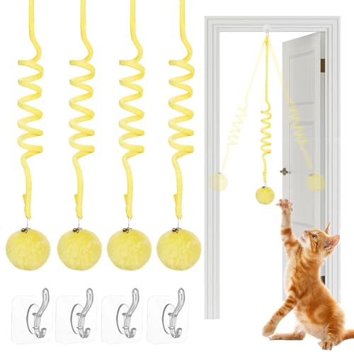 Tier-Herzen Interaktives Katzen Gummizug Spielzeug, Katzenspielzeug Hängende Türrahmen, Katzenspielzeug Türrahmen Selbstspielend, Mit Glocke Interaktives Für Indoor Kätzchen Verfolgungsjagd (4PCS-2) Tier-Herzen Interaktives Katzen Gummizug Spielzeug, Katzenspielzeug Hängende Türrahmen, Katzenspielzeug Türrahmen Selbstspielend, Mit Glocke Interaktives Für Indoor Kätzchen Verfolgungsjagd (4PCS-2) von Snrtevu