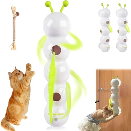 Wusel Wurm, Smart Motion Katzenspielzeug Mit Wurmdesign, Smart Interactive Caterpillar, Wall Mounted, Smart Sensor, Playground On Your Wall for Indoor Cats (2PCS) von Snrtevu