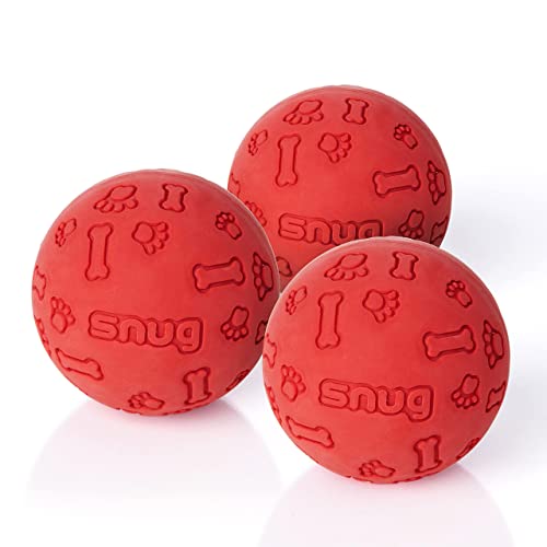 SnuG Gummi-Hundebälle für kleine und mittelgroße Hunde, Tennisballgröße, praktisch unzerstörbar, 3 Stück, Rot SnuG Gummi-Hundebälle für kleine und mittelgroße Hunde, Tennisballgröße, praktisch unzerstörbar, 3 Stück, Rot von SnuG