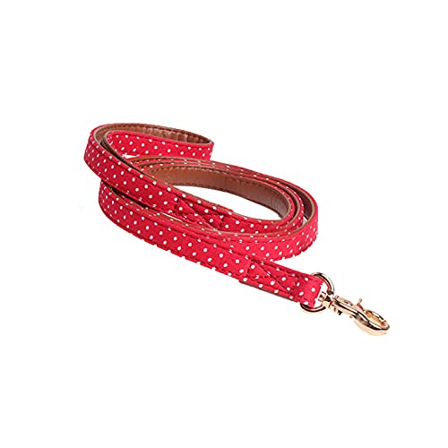 Kleine Hundehalsband Bandana aus weichem Leder Hundeleine netten Bogen-Katzenhalsband Pet Teacup Kragen, rote Leine, L von Snufeve