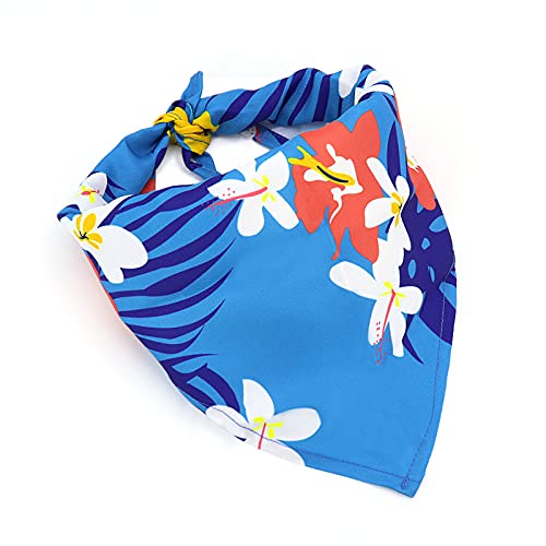 Netter Druck Hunde-Bandana Schal weicher Baumwolle Haustier-Katze-Kragen Bandanas Waschbar, Blau, 60cm von Snufeve