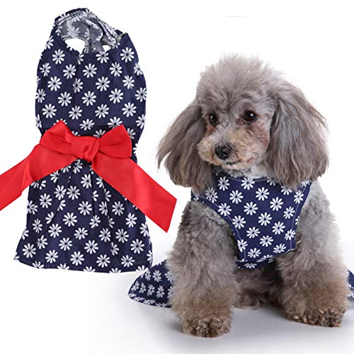 Hundesommerkleid, Hundekleid mit Schleife Komfortables kühles Sommerdesign für den Innenbereich für Zuhause(XZD303, S) von Snufeve6
