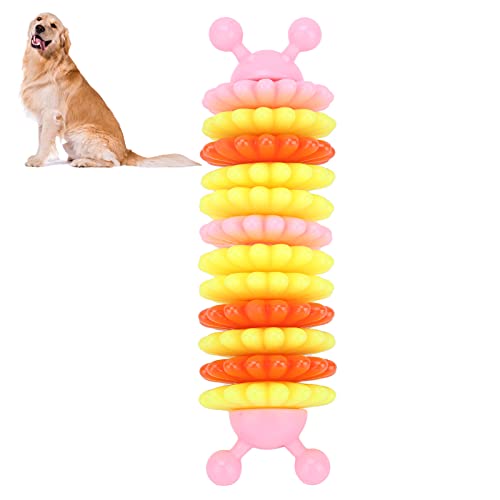 Snufeve6 Hunde-Reinigungs-Zähne-Spielzeug, praktisches Haustier-Kauspielzeug Raupenform-Hundekauspielzeug für Unterhaltung für Hunde(Rosa) von Snufeve6