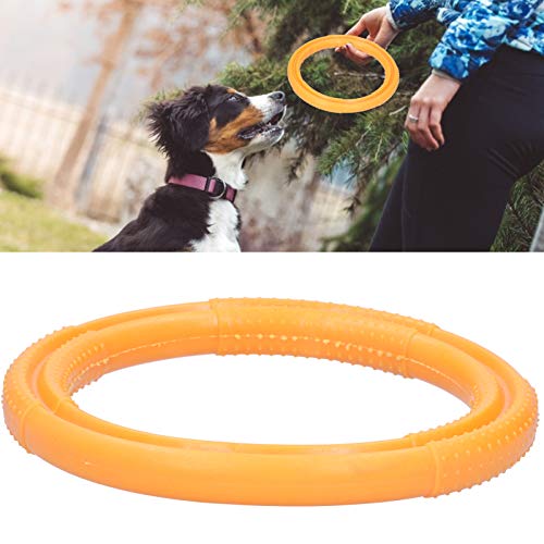 Snufeve6 Hundekauringspielzeug, interaktiver Hundetrainingsring Bump Design Hundespannring mit hochwertigem Gummi zum Training für mittlere und große Hunde(Yellow, L) von Snufeve6