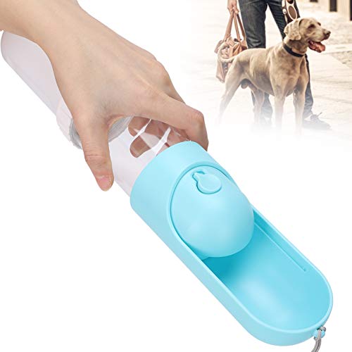 Snufeve6 Hundewasserflasche, Tiernahrung Wasserflasche Haustiere Wasserspender Tragbar für Reisen für Hunde und Katzen(Retractable Water Grain Cup Blue) von Snufeve6