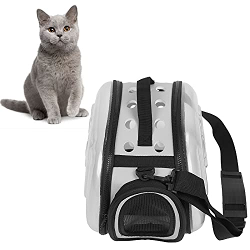 Snufeve6 Katzentragetasche, Outdoor verdicken Haustiertragetasche Transparente Belüftung Langlebig für Hund für Katze(Grey, M) von Snufeve6