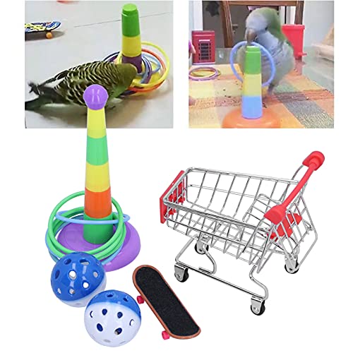 Snufeve6 Papagei Puzzle Spielzeug Set, tragbare Papageienspielzeug für Nymphensittich für Sittich für Wellensittich für Taube von Snufeve6