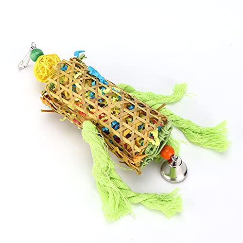 Vogel-Baumwollseil-hängendes Spielzeug, Bambusgewebtes Biss-Vogel-Spielzeug Hing Installieren helle Farben natürliches Bambus für Haustier für Vögel von Snufeve6