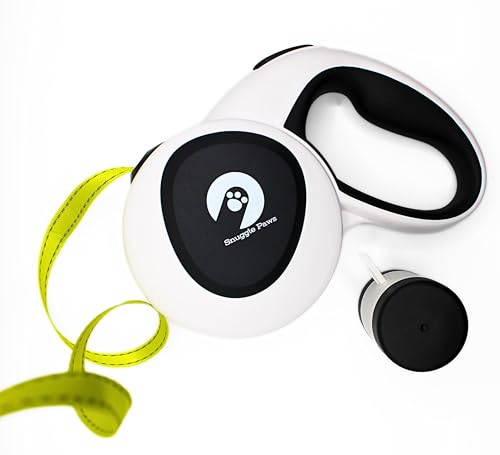 Snuggle Paws Ausziehbare Hundeleine 5m – Kompakt & Leicht: LED-Lampe, Integrierter Kotbeutelspender, Anti-Kau-Stahlseil, Reflektierendes Nylonband | Rollleine für kleine Hunde bis 20 kg Snuggle Paws Ausziehbare Hundeleine 5m – Kompakt & Leicht: LED-Lampe, Integrierter Kotbeutelspender, Anti-Kau-Stahlseil, Reflektierendes Nylonband | Rollleine für kleine Hunde bis 20 kg von Snuggle Paws Pattes Heureuses, Coeurs Heureux