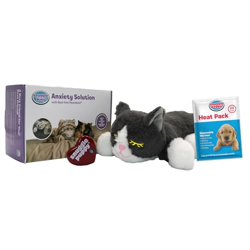 Snuggle Kitty Heartbeat Plüsch-Katzenspielzeug von Snuggle Puppy – beruhigendes Katzenspielzeug und Angstlinderung für alle Rassengrößen von Snuggle Puppy