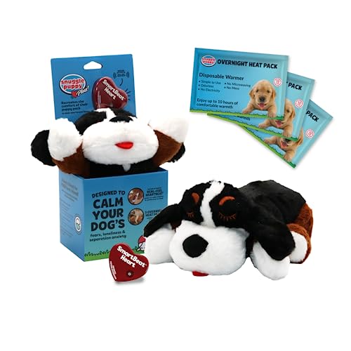 Snuggle Puppy Plus Herzschlag Stofftier für Hunde Haustier Angst Linderung und Beruhigung Hilfe Komfort Spielzeug für Verhaltenstraining (Bernese) von Snuggle Puppy