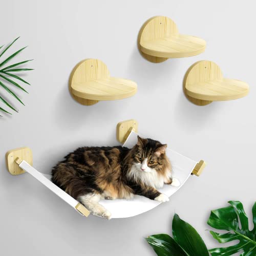 SnugglyPets Katzenhängematte mit 3 Stufen, Wandmontage, Katzenwandmöbel, Katzenbett und Sitzstangen für die Wand von SnugglyPets