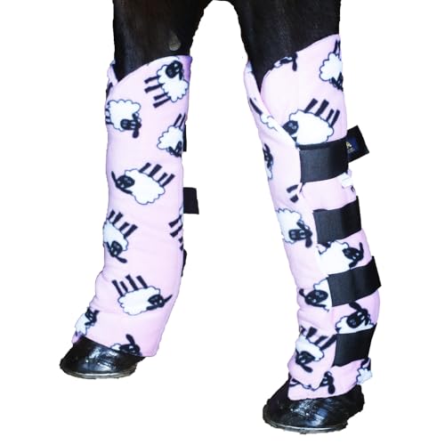 Fleece Gamaschen von Snuggy Hoods - 5 Farben, 5 Größen (Pinke Schafe, L) von Snuggy Hoods