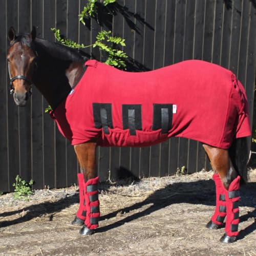 Kuschelige Fleece Decke für Pferde von Snuggy Hoods - Jams Fleece Rug - 5 Farben, 13 Größen (Burgunderrot, 7'0" ca. 213 cm) von Snuggy Hoods