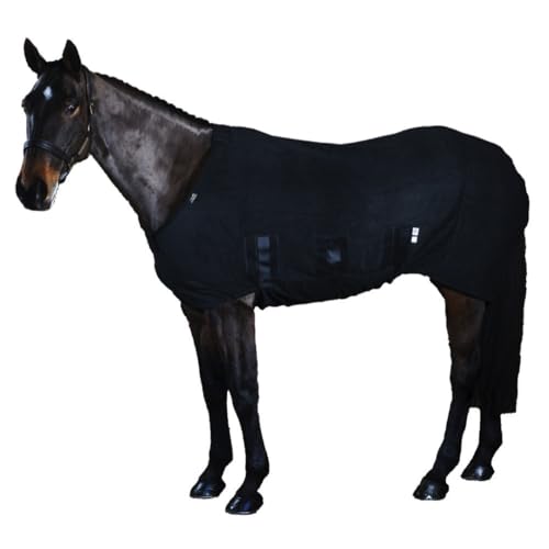 Kuschelige Fleece Decke für Pferde von Snuggy Hoods - Jams Fleece Rug - 5 Farben, 13 Größen (Schwarz, 4'6" ca. 140 cm) von Snuggy Hoods