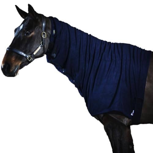 Kuscheliges Fleece Halsteil für Pferde von Snuggy Hoods - Überzieh-Version - 5 Farben, 10 Größen (Dunkelblau, XL) von Snuggy Hoods