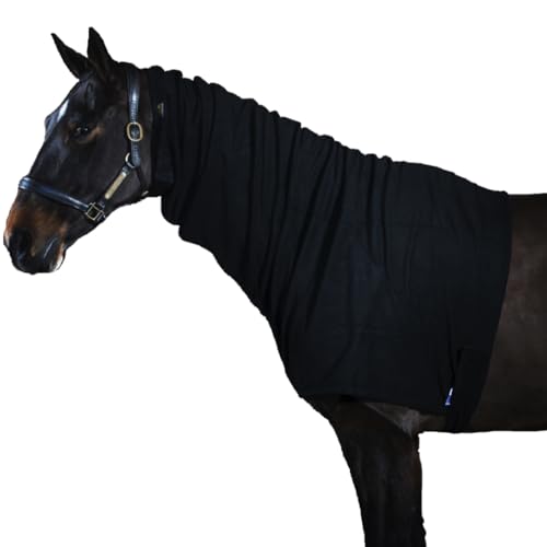 Kuscheliges Fleece Halsteil für Pferde von Snuggy Hoods - Überzieh-Version - 5 Farben, 10 Größen (Schwarz, XS) von Snuggy Hoods