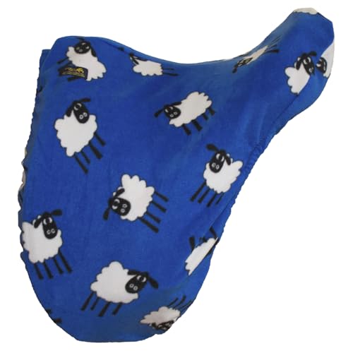 Snuggy Hoods Fleece Sattelüberzug 5 Farben, 2 Größen (Blaue Schafe, S) von Snuggy Hoods
