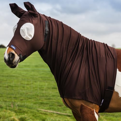 Sommerekzem-Kapuze von Snuggy Hoods für Pferde - effektiver Schutz gegen Sommerekzem - 3 Farben, 8 Größen - Überzieh-Version (Braun, SM) von Snuggy Hoods
