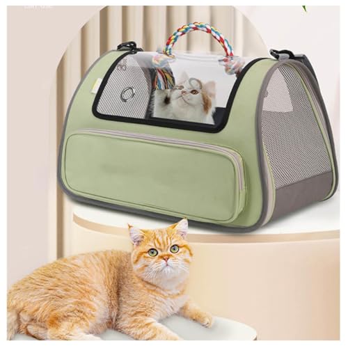 Katzentasche Faltbar und Atmungsaktiv Katzen Transportboxen ， mit Einstellbar Schultergurt Tragetasche Katze für Katzen Kleiner Hund Welpe,Green von Snyucve