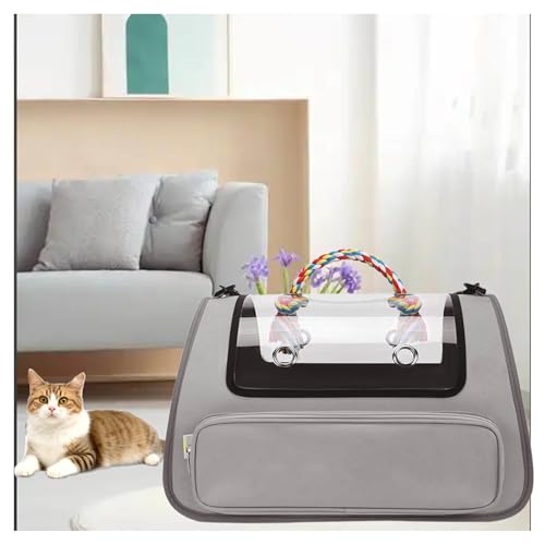 Katzentasche Faltbar und Atmungsaktiv Katzenbox Transportbox ， für Reisen im Flugzeug, Auto oder Zug Tragetasche Katze für große Katzen und Welpen bis 7kg,Gray von Snyucve