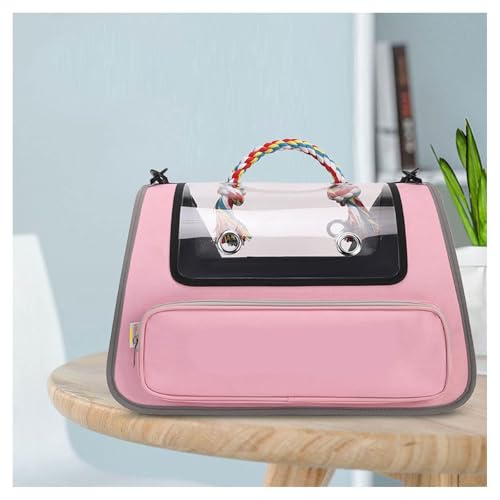 Katzentransporttasche Faltbar und Atmungsaktiv Katzen Transport Tasche ， mit Einstellbar Schultergurt Katze Transporttasche für große Katzen und Welpen bis 7kg,Pink von Snyucve