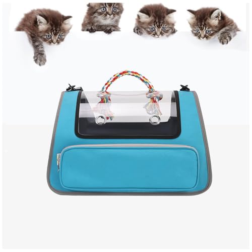 Katzentransporttasche Faltbar und Atmungsaktiv Katzenbox Transportbox ， für Reisen im Flugzeug, Auto oder Zug Transporttasche Hund für Katzen Kleiner Hund Welpe,Blue von Snyucve